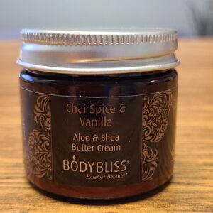 2 oz Chai Spice and Vanilla aloe and shea butter cream from body bliss